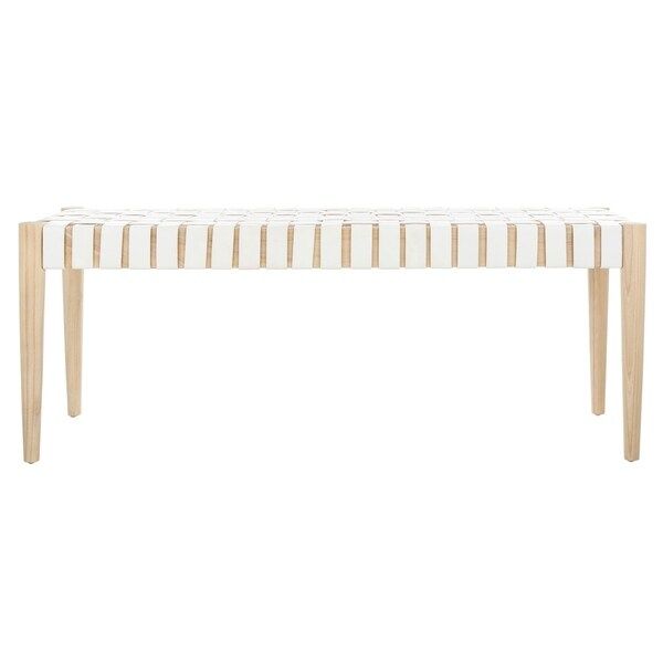 Safavieh Amalia Bench -White / Natural - 47" x 16" x 18" | Overstock.com Shopping - The Best Deal... | Bed Bath & Beyond