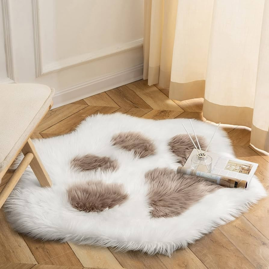 Ashler Ultra Soft Faux Sheepskin Fur Rug, Kids Room Rug, Shaggy Cat Paw Rugs, Non Slip Throw Rug,... | Amazon (US)