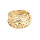 Jessica Simpson Delicate Arrow Ring Set (342922GLD111) | Amazon (US)