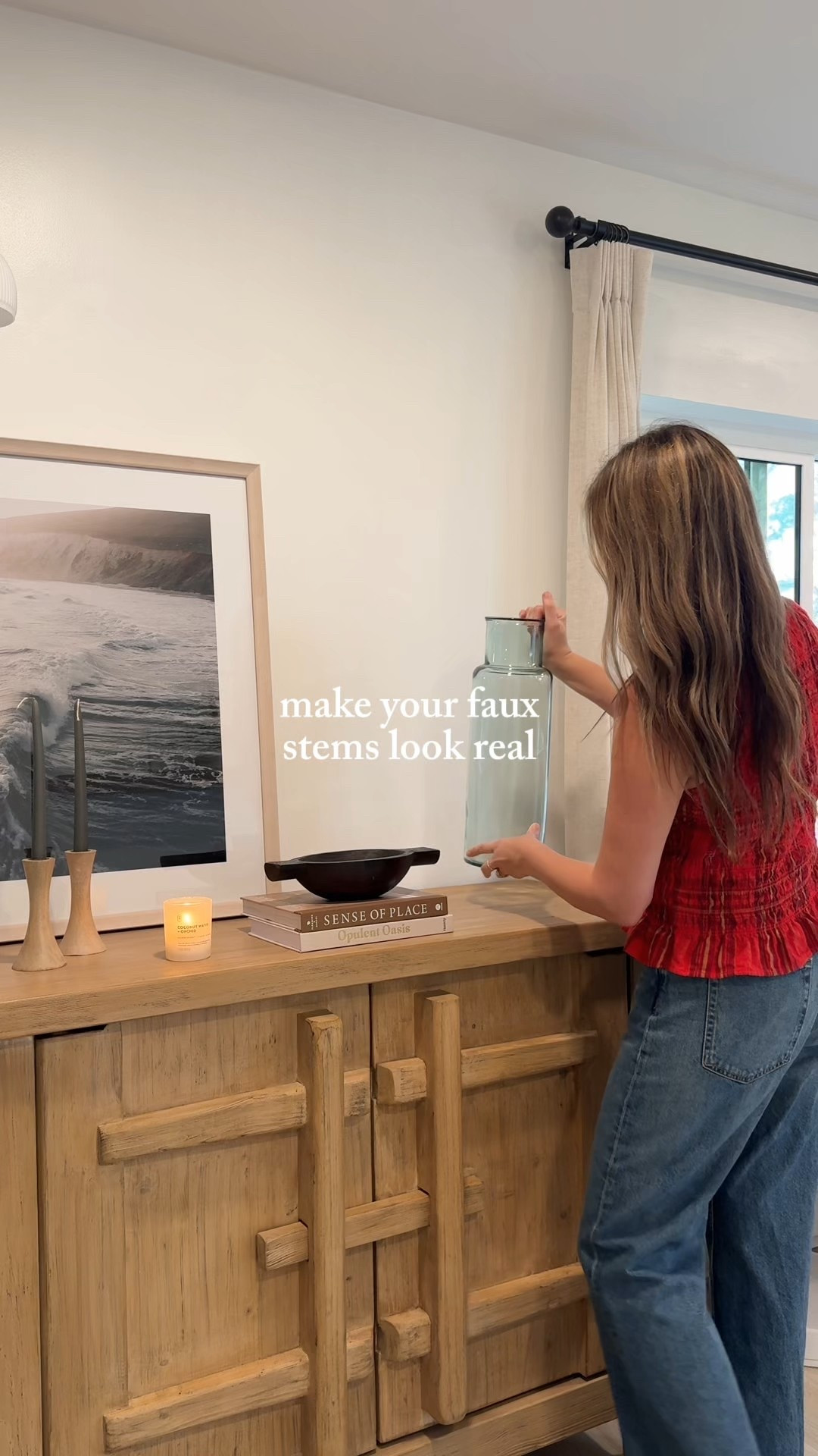 Here’s a super easy hack to make your faux stems look real:

💧Just add water to your vase.

As long as your stems are plastic, you’re good and you can dump and clean the vase whenever you want. 🌱

It also makes the vase feel heavier and more stable, so it won’t slide around on your table. One of the easiest ways to elevate faux greenery in seconds.

#LTKHome #LTKdayinmylife #LTKvlog