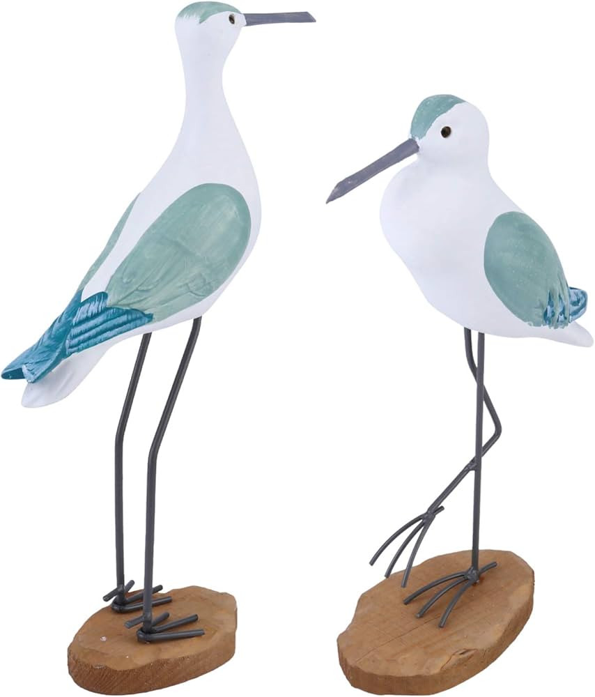 HEALLILY 2pcs Coastal Decor Wooden Seagull Figurine Bird Statue Nautical Coastal Ocean Home Decor... | Amazon (US)