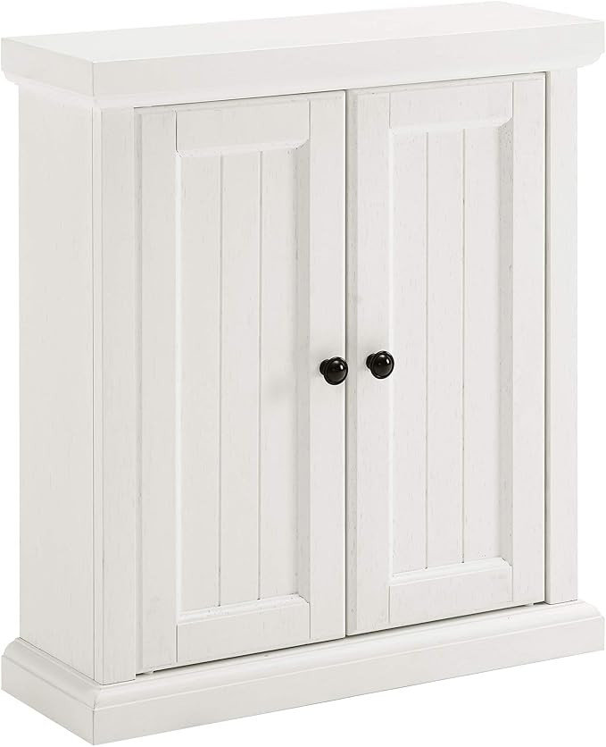 Crosley Furniture Seaside Wall Cabinet, Distressed White | Amazon (US)