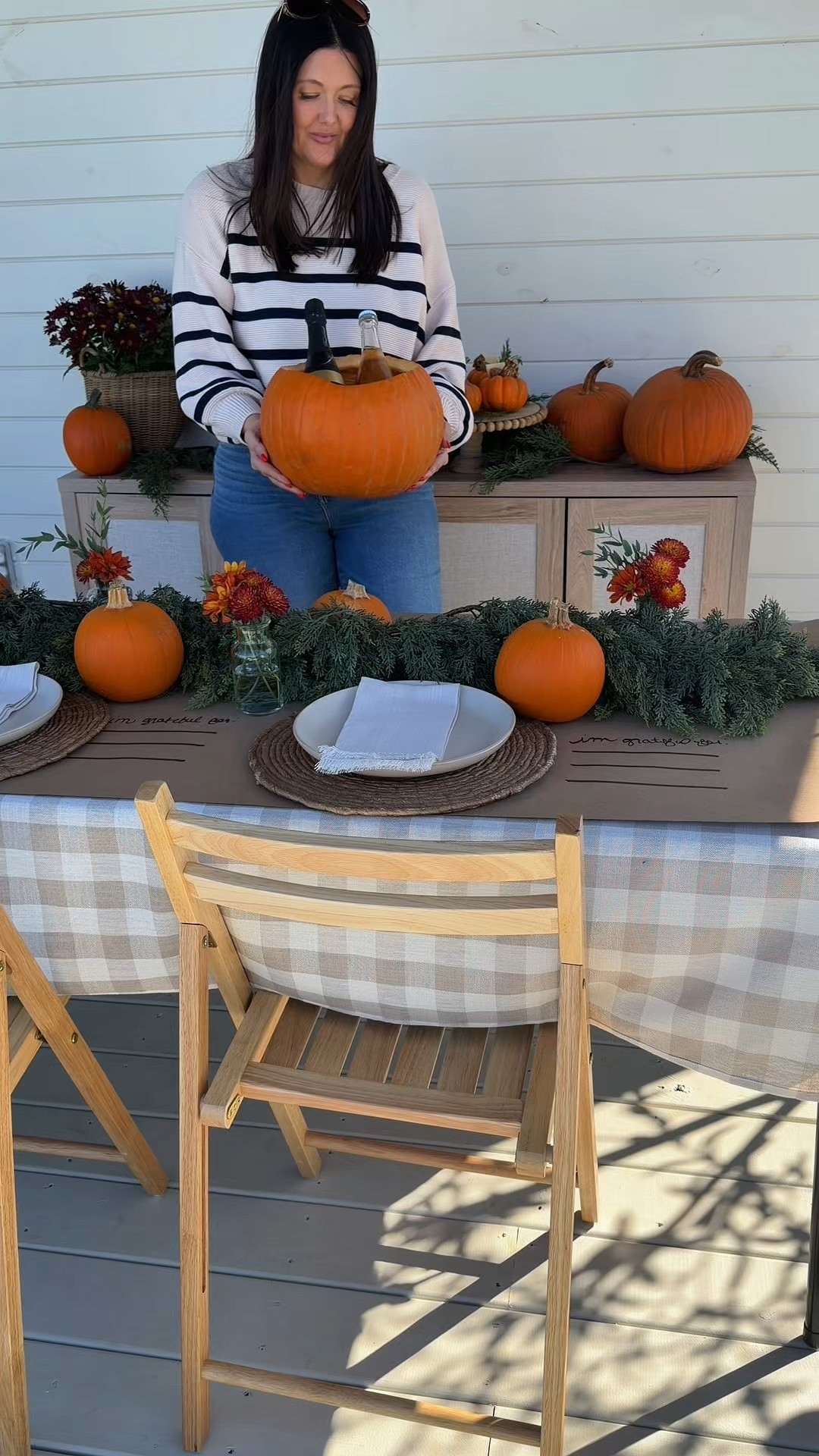 Thanksgiving/ Friendsgiving hosting ideas 

a few extra hosting ideas i didn’t mention in the reel 🤎

• use pie pumpkins down the table…. they’re affordable and look so cute mixed with flowers from trader joe’s (they always have the best + most affordable ones!)
• add greenery or garland down the center ….it ties right into christmas decor you’ll already be pulling out soon
• set your table the day before so you can focus on food + guests the day of
• print or handwrite little place cards (even if casual) it feels thoughtful and adds to the look
• tie small bows on glasses or stemware for a simple, pretty detail

also .::: if you’re making the mini pumpkin charcuteries, carve them ahead ….the little pumpkins can be tougher to carve than you think!

just simple touches that make your table feel pretty without the stress 🕯️✨

ps: my to-go station sign — i just made that little graphic in canva and put it in an acrylic holder from amazon (i’ll link the exact one for you!)

#friendsgivingdinner #thanksgiving #hostingideas #hostingtips #thanksgivingdinner #friendsgiving 

#LTKHoliday #LTKHome #LTKSeasonal