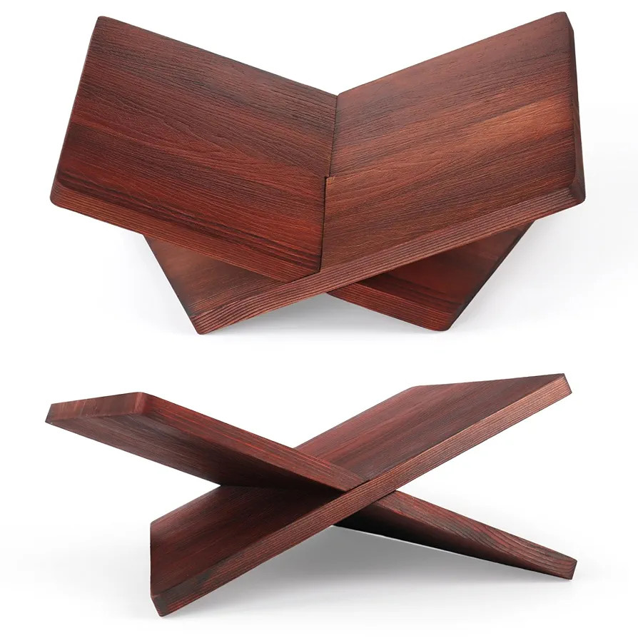 Wood Book Stand for Reading - 15° Angle Book Display Stand for Cookbooks, Textbooks, Sheet Music... | Amazon (US)