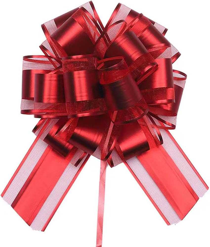 6pcs Pull Bows,Red Bows for Gifts Pull Bows for Wedding Baskets,6 Inches Diameter Gift Bows,Decor... | Amazon (US)