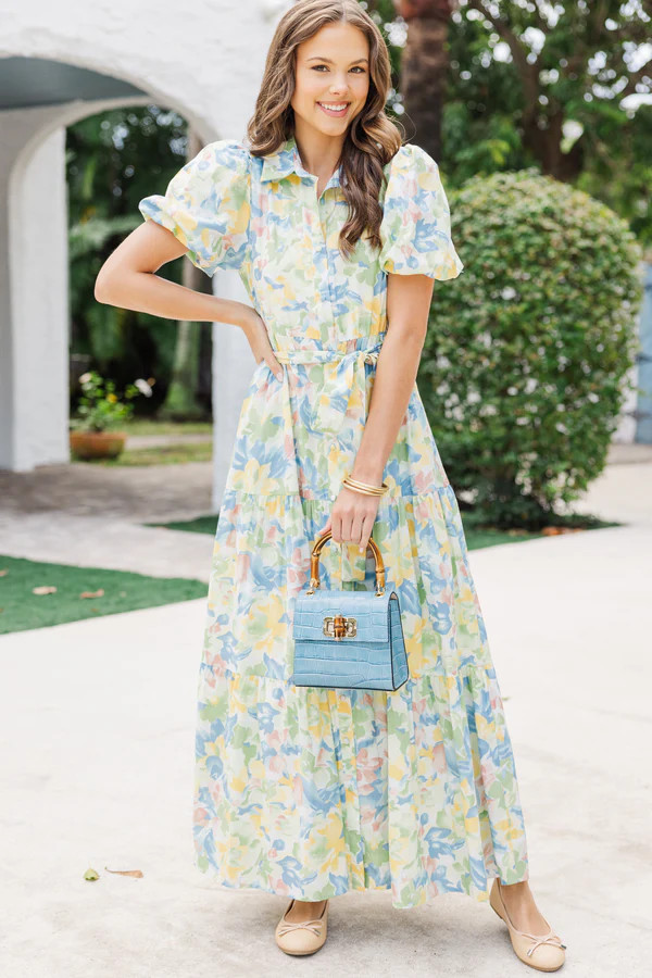 Wait For Daylight Green Floral Maxi Dress | The Mint Julep Boutique