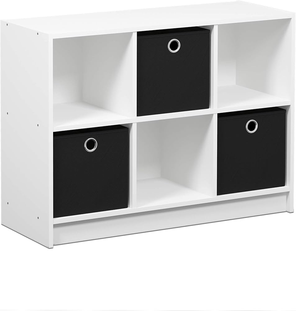 FURINNO Basic 3x2 Bookcase Storage, White/Black | Amazon (US)