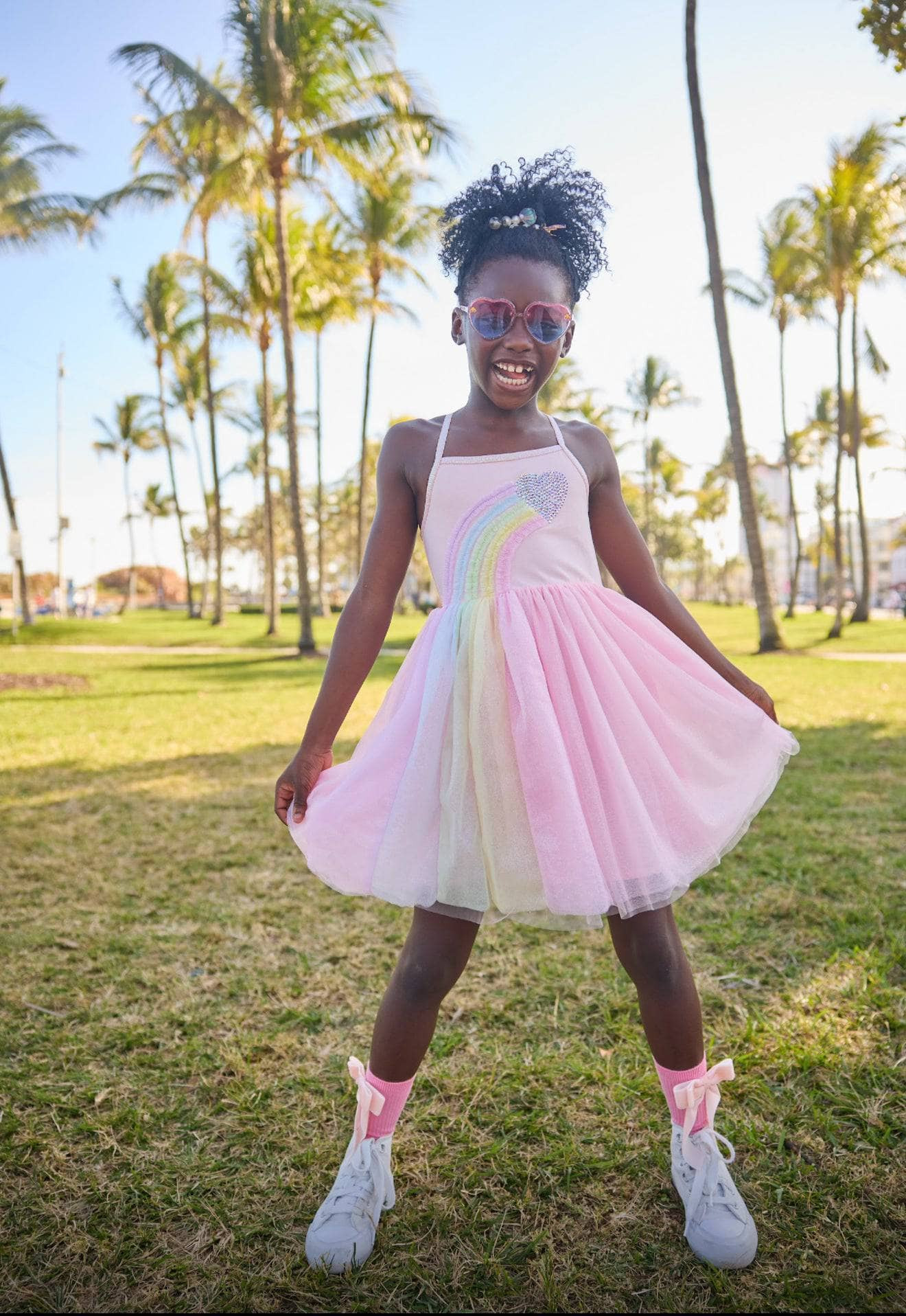 Heart Rainbow Tulle Dress | Lola + The Boys