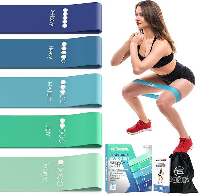 TechStone Resistance Bands Set – 5 Levels Loop Exercise Bands for Men & Women, Elastic Workout ... | Amazon (US)