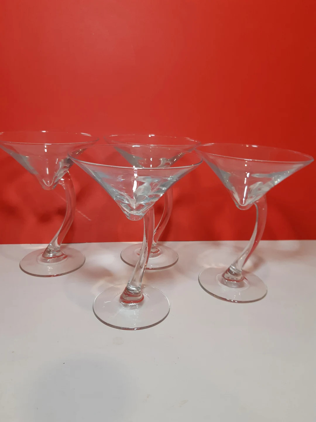 Libby Bravura Clear Martini Glasses 1990's Retro Bent - Etsy Canada | Etsy (CAD)