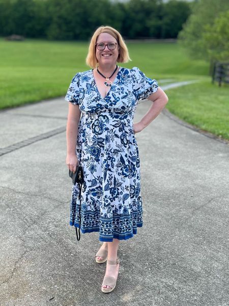 This dress just screams Mediterranean vacation to me so it is going to be one of my travel outfits. I love the blue and white pattern and it is so lightweight! #weddingguestdress #summerdress #cruisedress #plussizedress #datenight #summeroutfit

#LTKPlusSize #LTKOver40 #LTKFindsUnder50