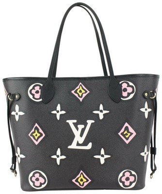 Louis Vuitton Black Monogram Wild at Heart Neverfull MM Tote Bag 818lv53 | eBay US