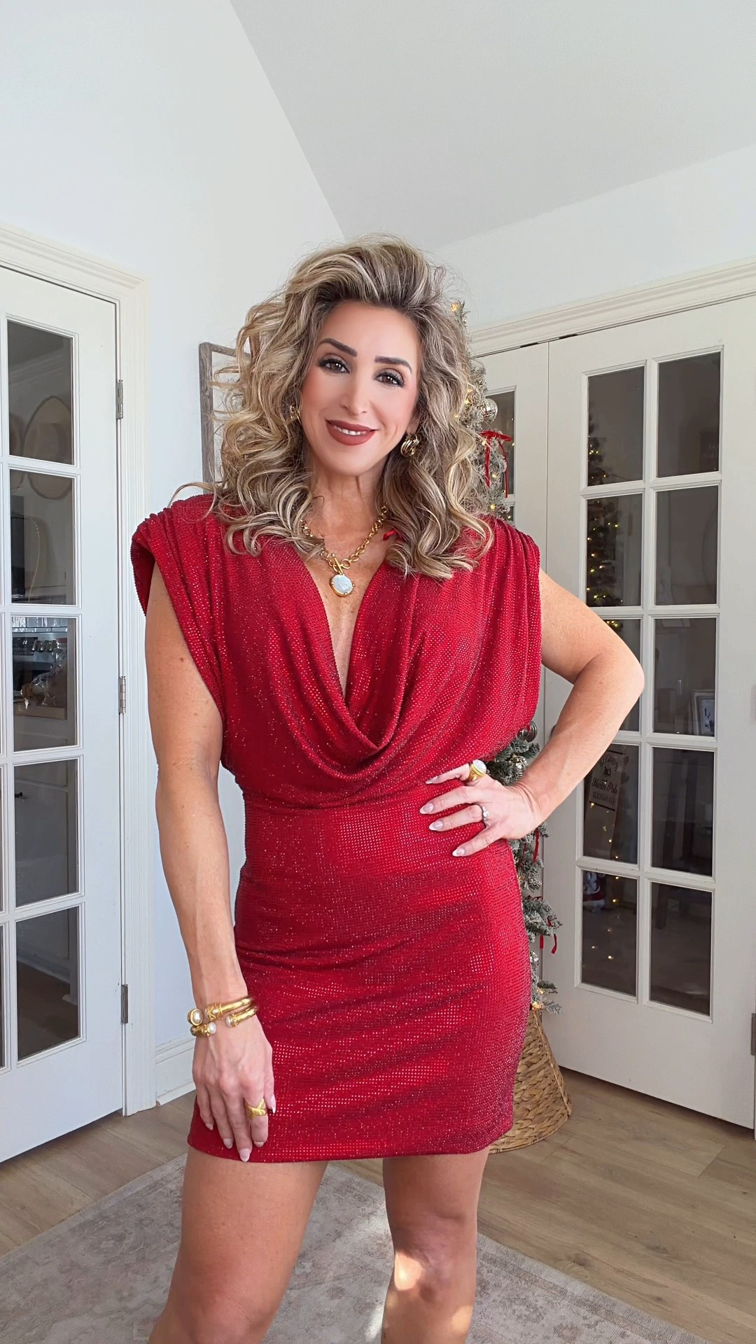 A little holiday glam with this red sequin dress. ✨♥️ Love the draped neckline and structured shoulders! 

Christmas parties, holiday party dress, Christmas dress, Zara, red heels, Valentine’s Day, date night dress

#LTKWedding #LTKSeasonal #LTKHoliday