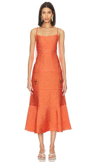 Vereda Dress in Terracotta Brocade | Revolve Clothing (Global)