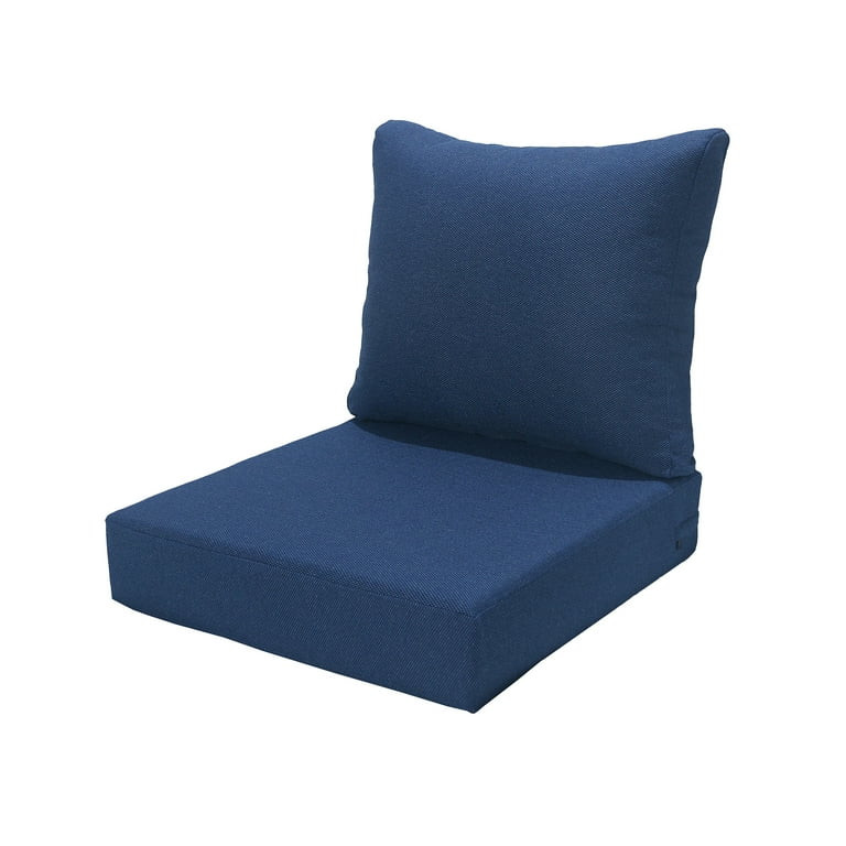 Better Homes & Gardens 24"x 24" Premium Navy Outdoor 2 Piece Deep Seat Cushion Set - Walmart.com | Walmart (US)