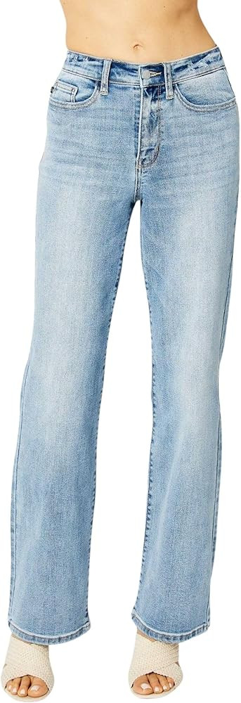Judy Blue Women's High Waisted Straight Leg Jeans | Amazon (US)