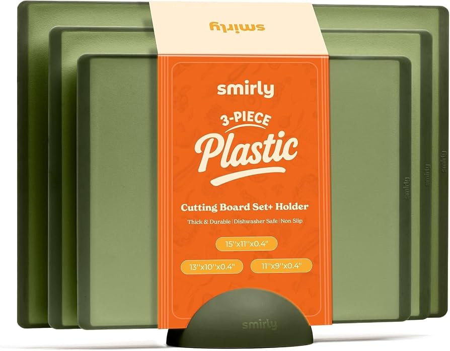 SMIRLY Plastic Cutting Board Set With Holder, Dishwasher Safe Plastic Cutting Boards Set for Kitc... | Amazon (US)