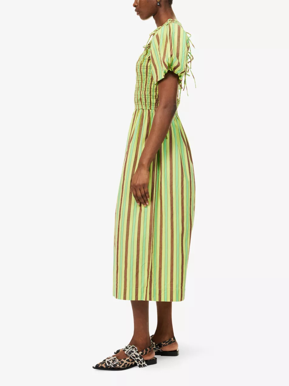 Becca Striped Cotton-Poplin Midi Dress | Selfridges