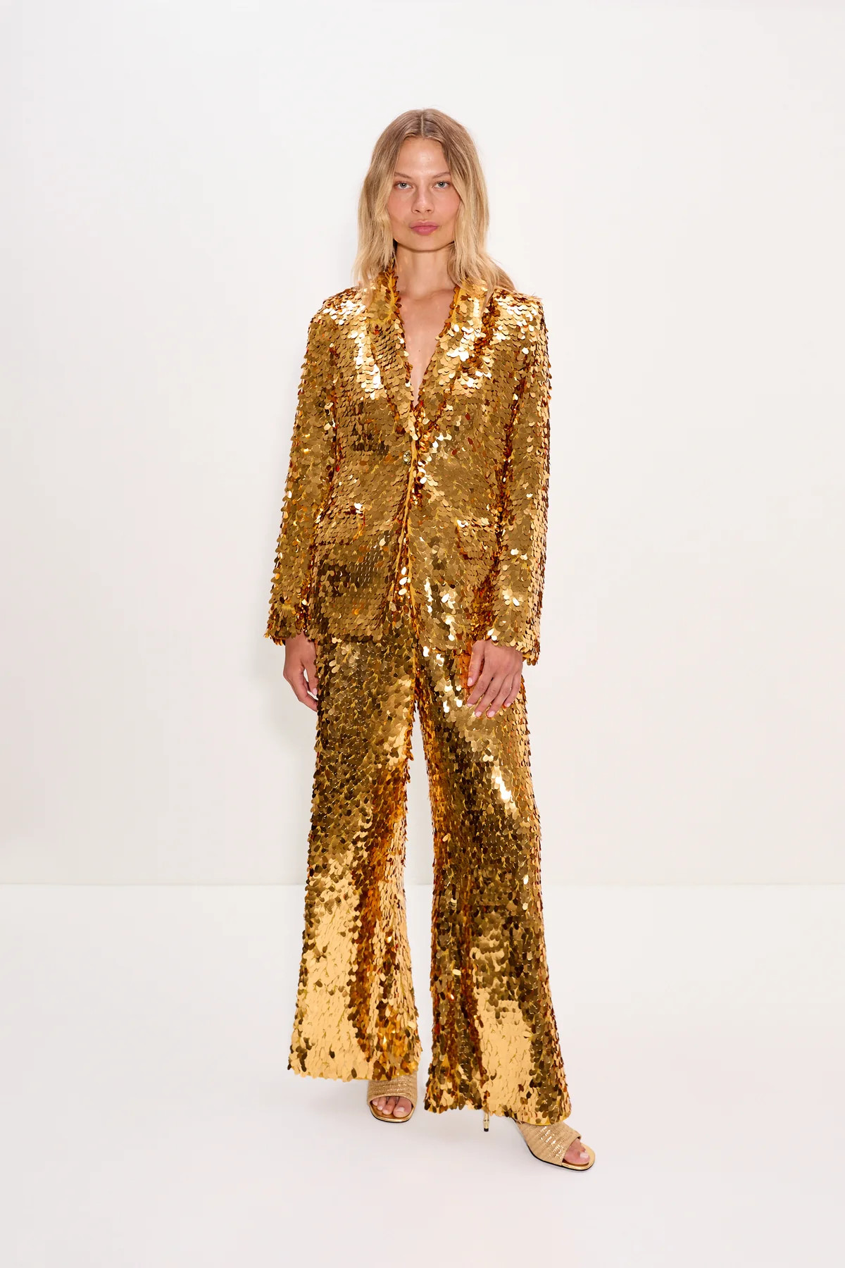 Nella
           Sequin Wide Leg Pant In Star Gold | Simon Miller