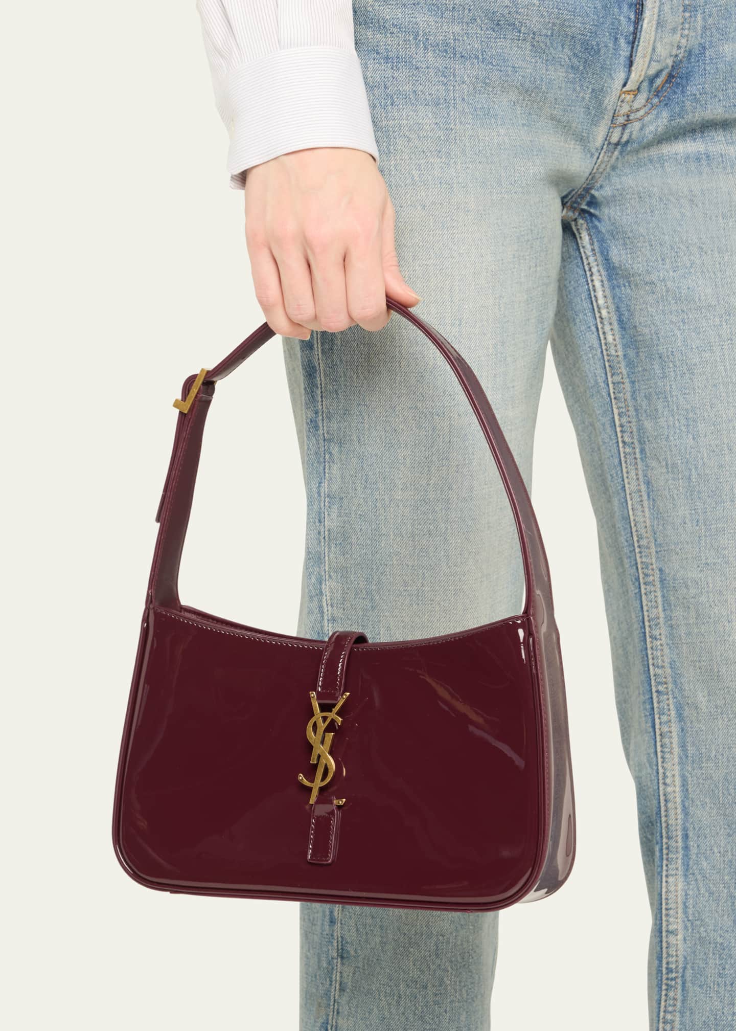 Saint Laurent Le 5 A 7 YSL Shoulder Bag in Patent Leather | Bergdorf Goodman