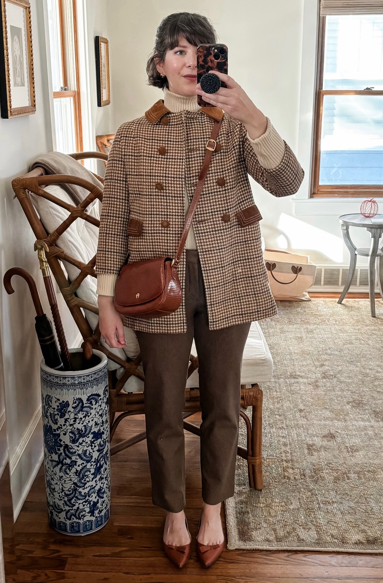 Thanksgiving Outfit No.3. A vintage coat in the most autumnal fabric ever- houndstooth  

#LTKstyletip #LTKSeasonal #LTKHoliday