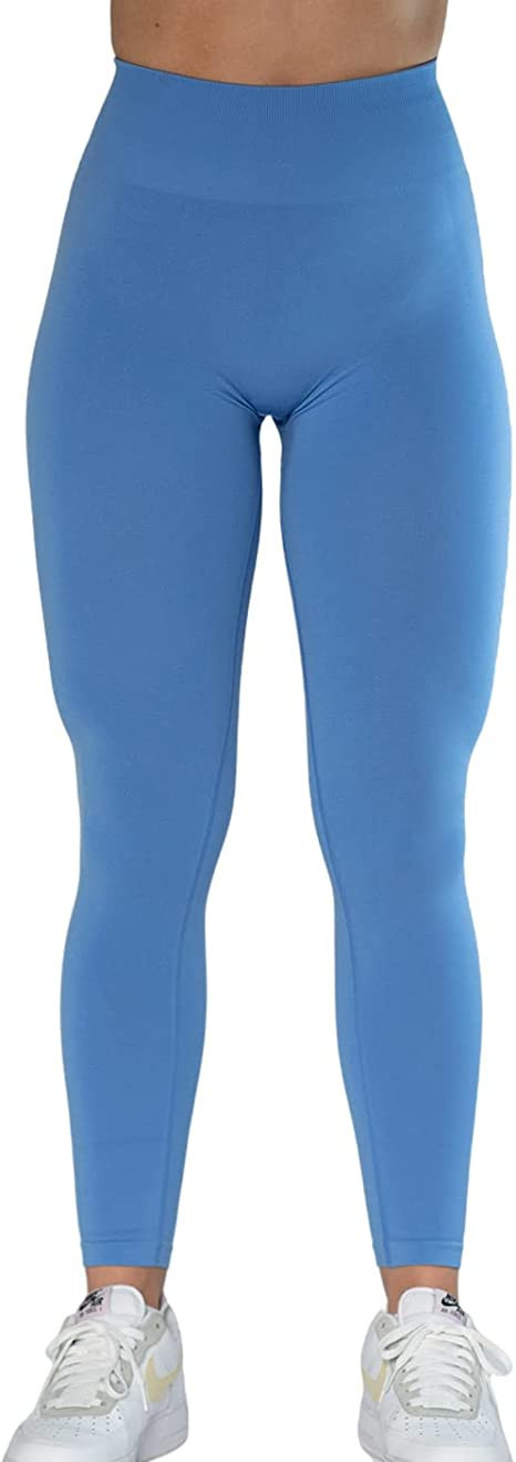 Seamless Scrunch Legging Women Yoga Pants 7/8 Tummy Control Workout Running for Fitness Sport Act... | Amazon (US)