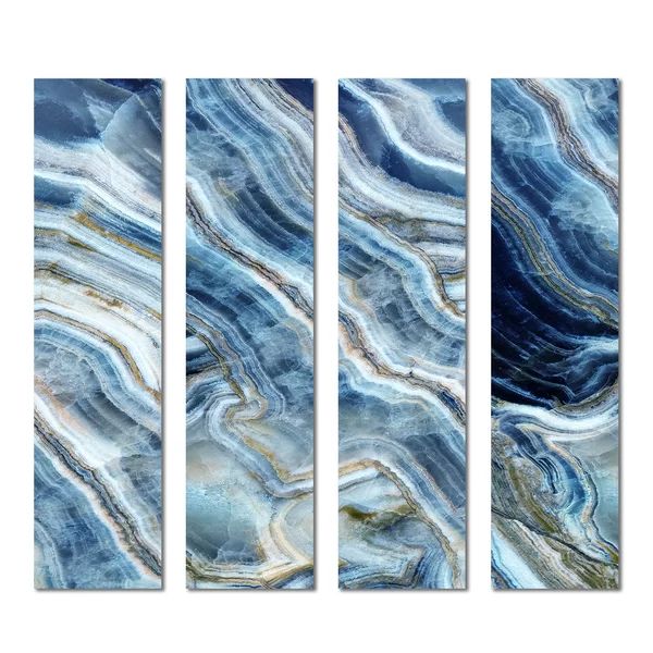 3" x 12" Beveled Glass Subway Tile in Blue | Wayfair North America