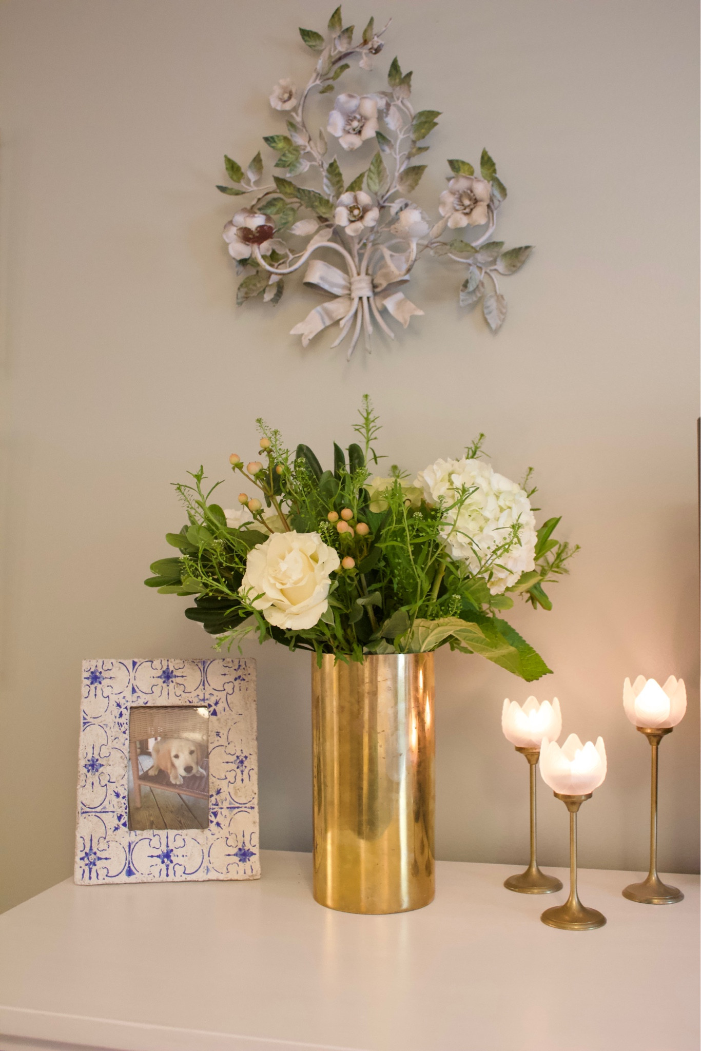 Vintage pieces paired with a modern cement frame make this little corner of my room happy.

#LTKhome