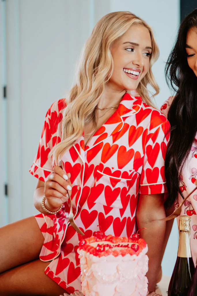 Pink and Red Hearts Loungewear Set | Katydid