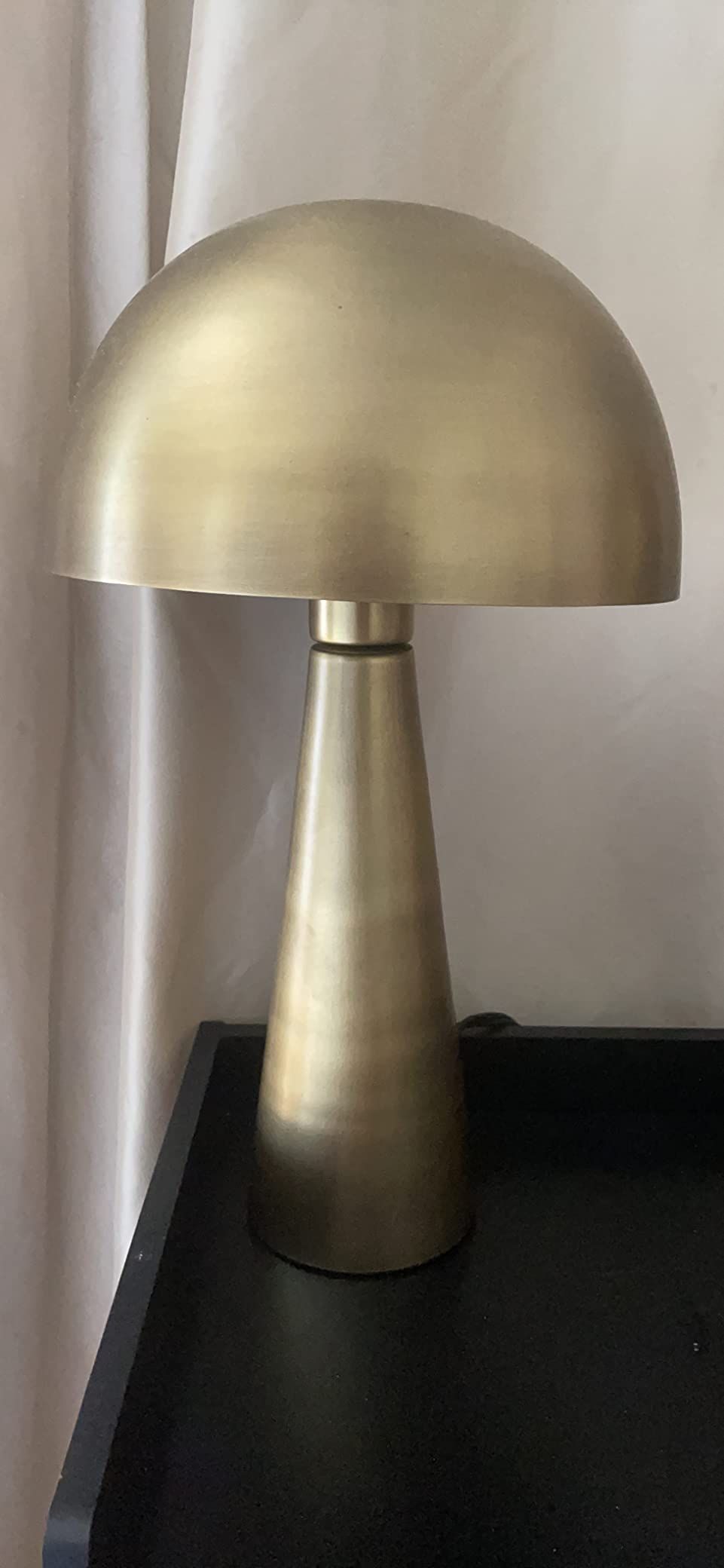 Nourison 16" Gold Modern Mushroom Accent Table Lamp with Plug in Cord, Minimalist Metal Dome Shad... | Amazon (US)