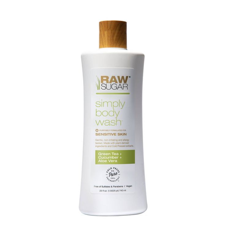 Raw Sugar Green Tea + Cucumber + Aloe Vera Sensitive Skin Simply Body Wash - 25 fl oz | Target