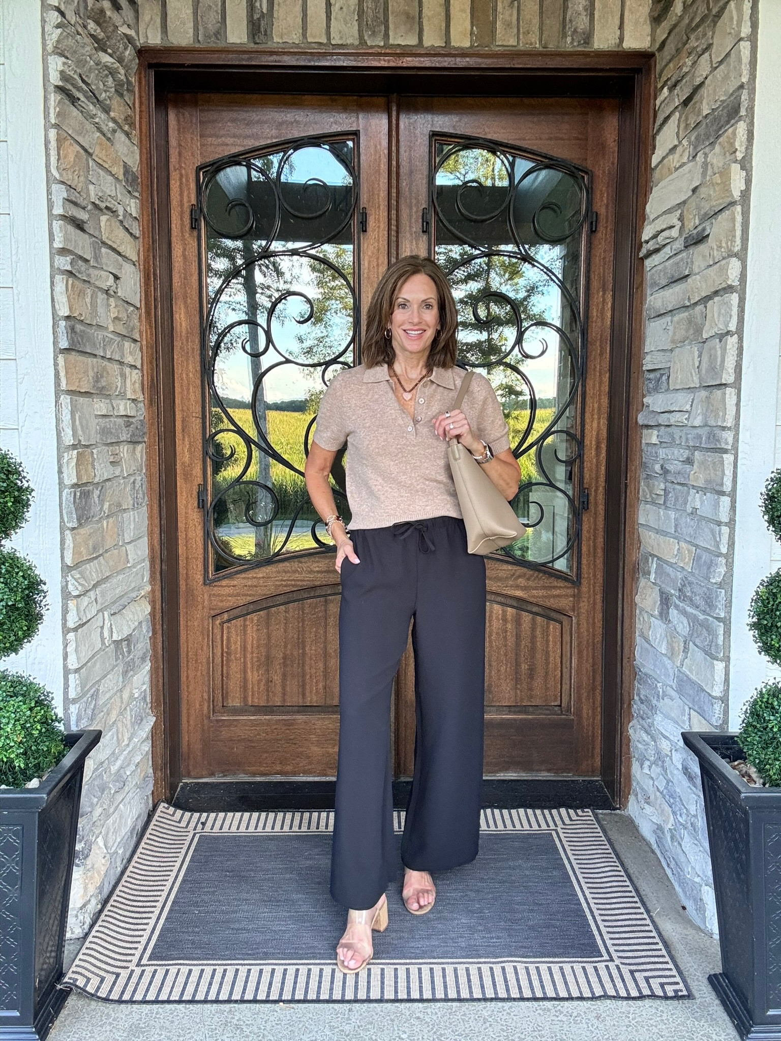 Black pants - medium tall Cashmere sweater - large Tan pants - medium 31 inch inseam/ available in 2 other inseams and several colors Floral sweater - large Workwear / travel style / teacher style

#LTKgrwm #LTKmomlife #LTKootd