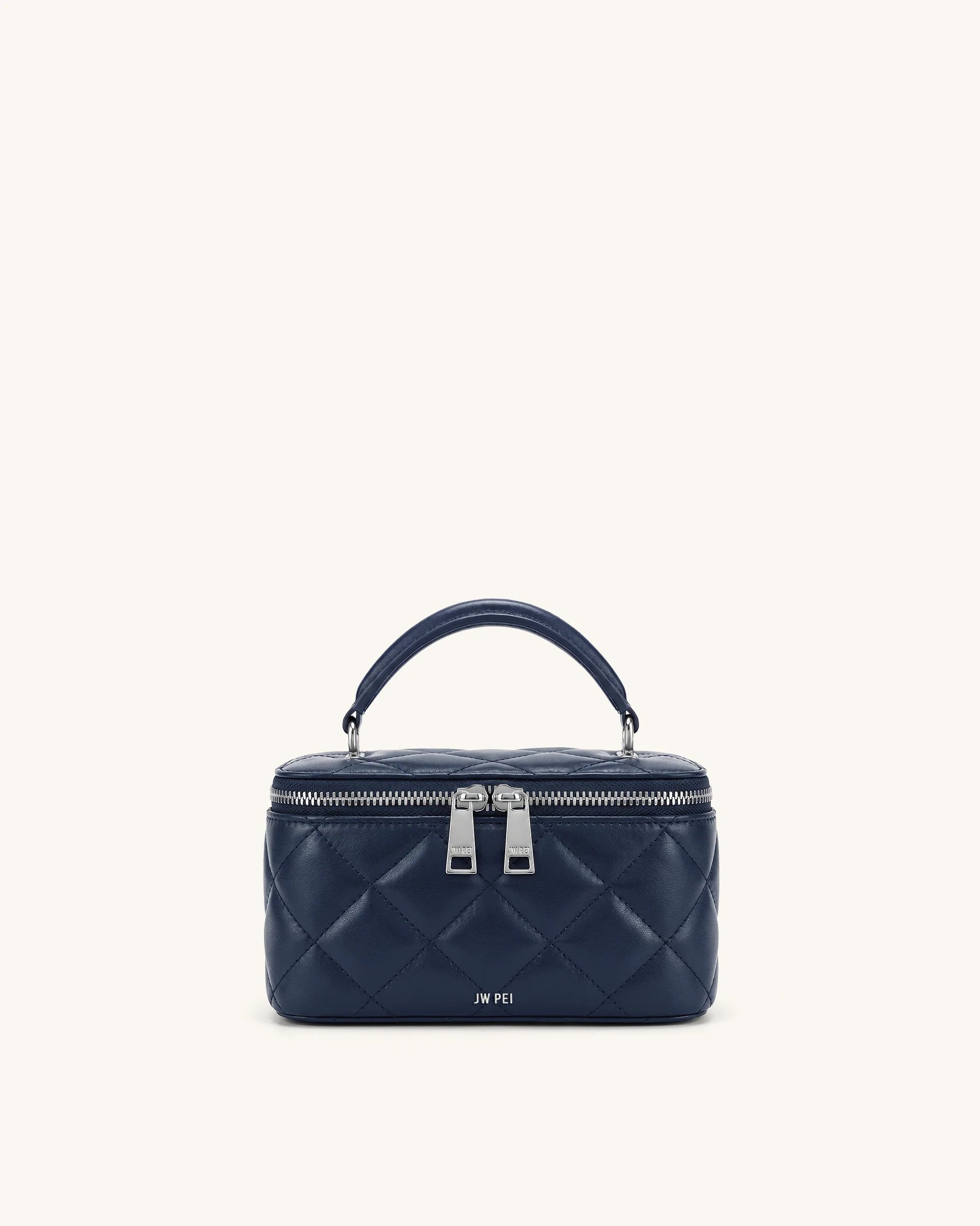 Vivienne Quilted Vanity Top Handle Bag - Navy | JW PEI US