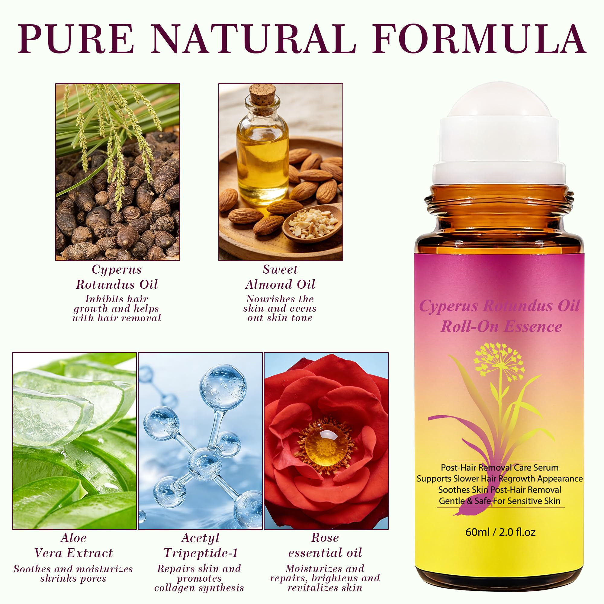 Cyperus Rotundus Oil, Natural Cyprus Cypress Rotundus Oil for Hair Removal, Reduces Unwanted Hair... | Amazon (US)