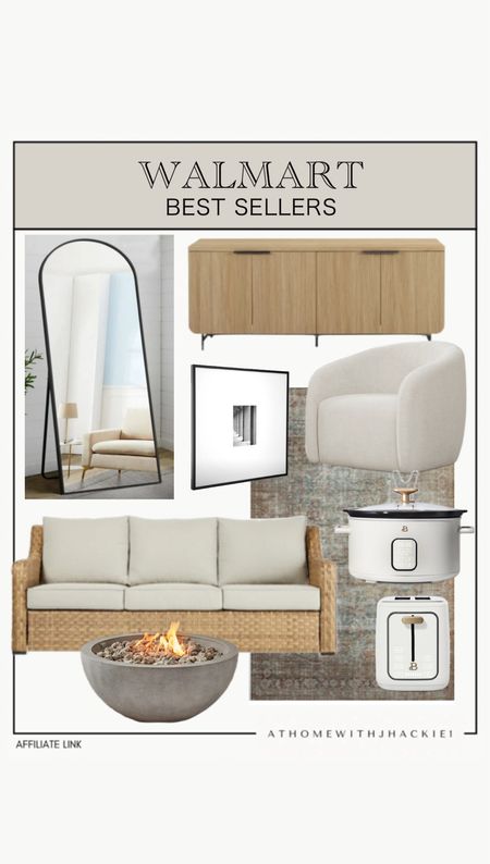 Walmart best sellers, sideboard, accent chair, frames, arched mirror, outdoor patio, outdoor furniture, kitchen appliances, fire pit, toaster, crockpot 

#LTKStyleTip #LTKHome