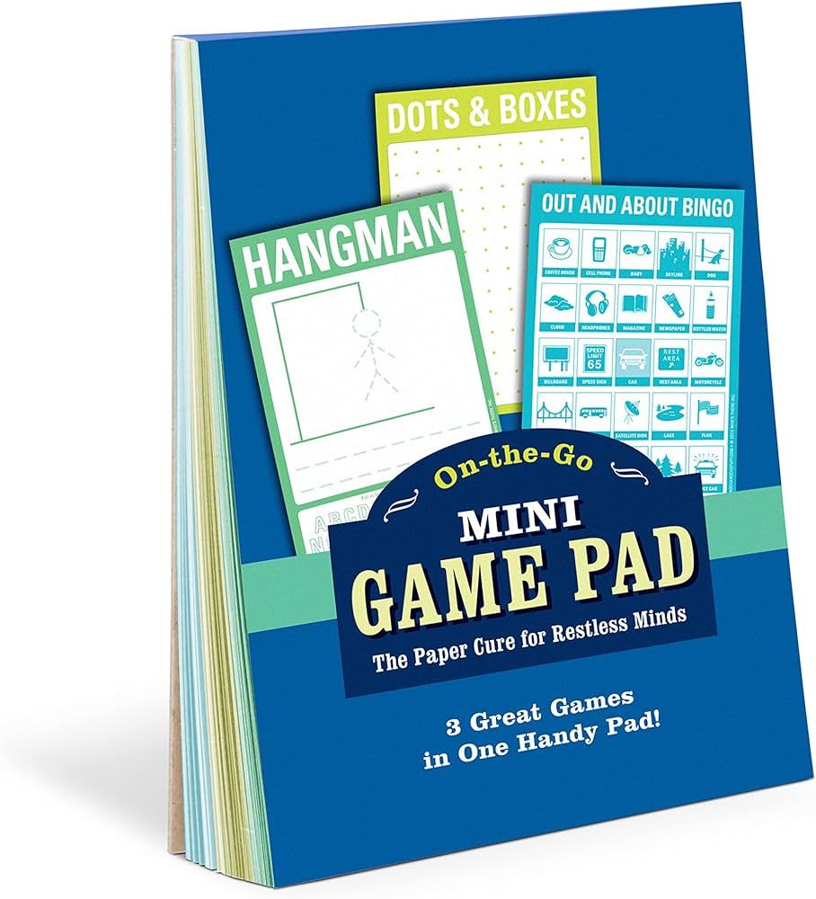 Knock Knock Mini On-The-Go Game Pad, Small Travel Activity Notepad (3 Games: Hangman, Dots & Boxe... | Amazon (US)