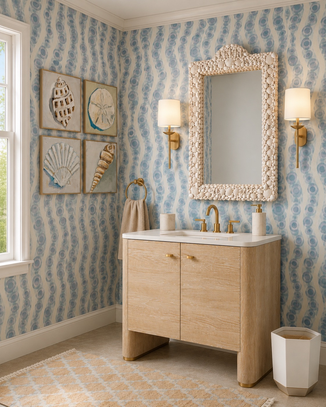 A coastal bathroom design that’s so fun and cute and summery. Obsessed with this shell mirror!

#LTKdayinmylife #LTKHome #LTKSaleAlert