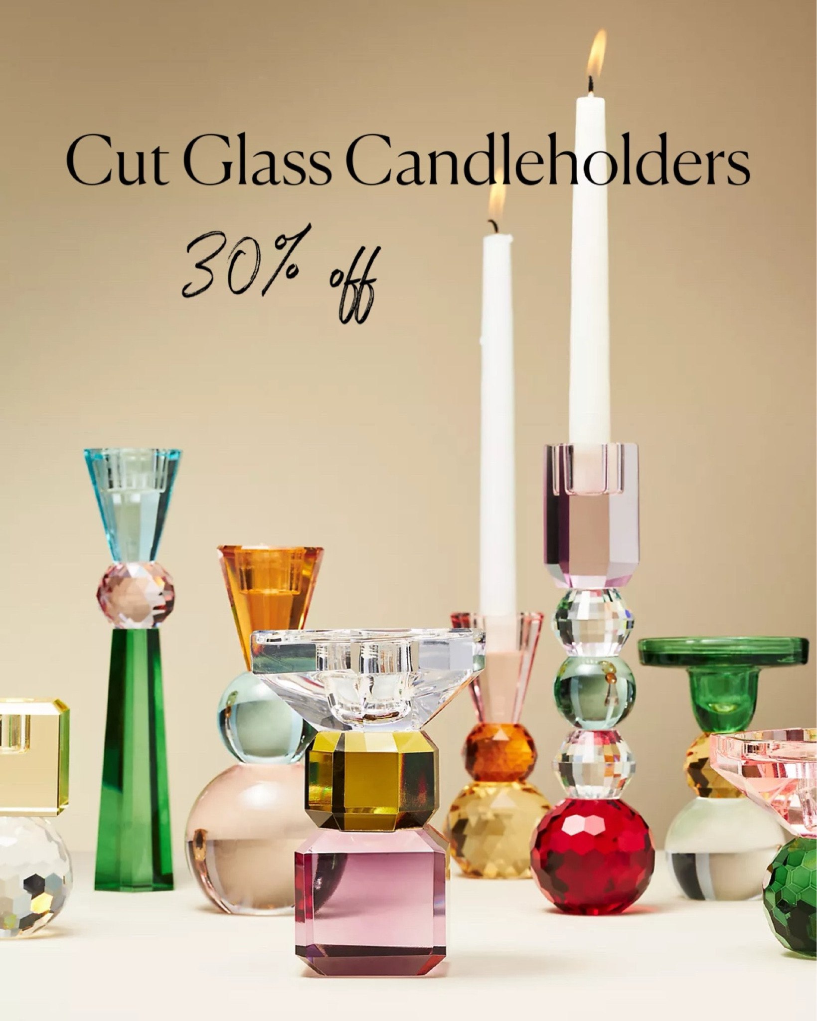In love with these colorful cut glass candleholders from Anthropologie, now on sale for Black Friday decor! Colorful home decor sale, whimsical interior design, maximalist style, interior design tips 

#LTKHome #LTKSaleAlert #LTKCyberWeek