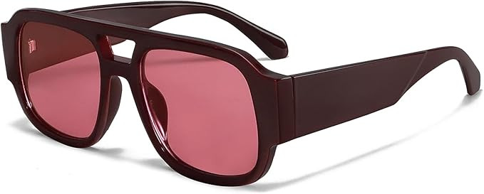 TYA Retro Oversized Aviator Sunglasses for Women Men 2026 Square Double Bridge Trendy Sun Glasses... | Amazon (US)