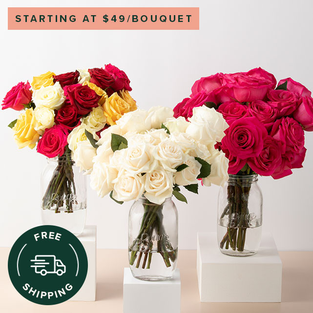 Gift Trio Package of Three Bouquets of Roses - The Bouqs Co. | The Bouqs Co.