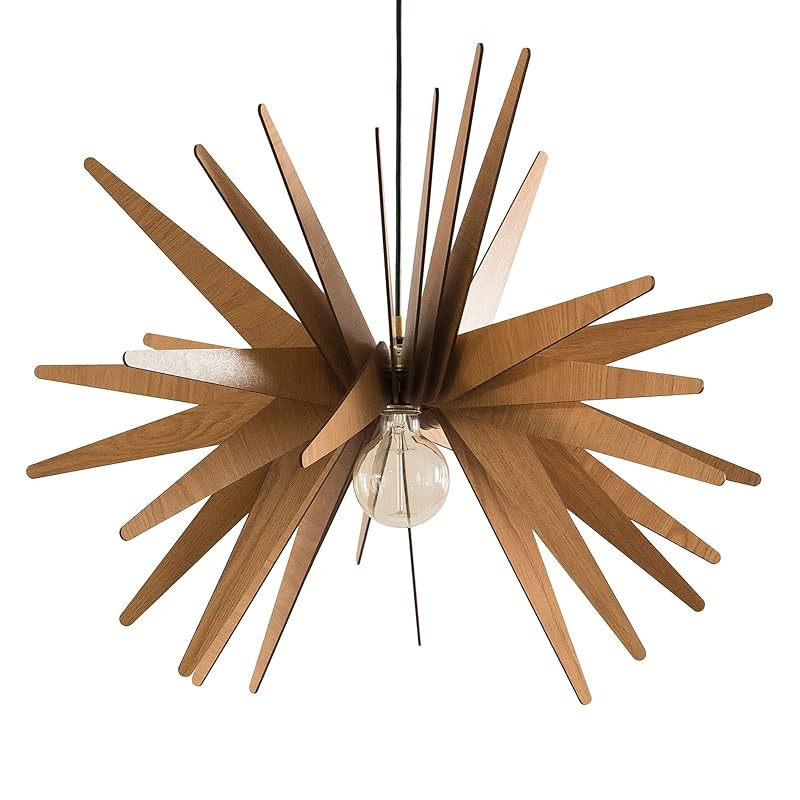 EXPLOSION Wood Pendant Light | Mid Century Modern Chandelier | Hanging Lamp | Wood Chandelier Lig... | Amazon (US)