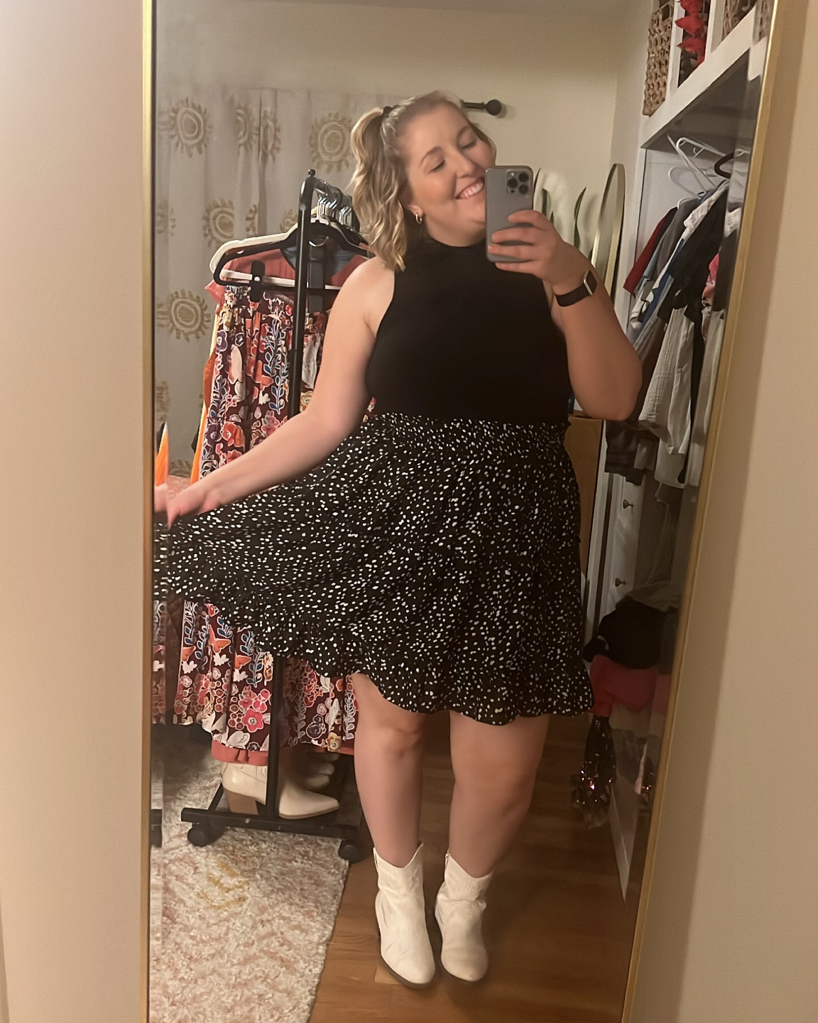 Line dancing outfit of the week! This is a cute fall outfit for CA weather🖤✨👢

#LTKSeasonal #LTKmidsize #LTKplussize