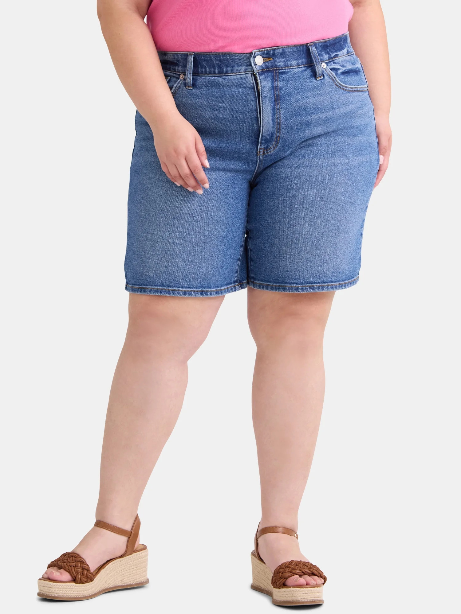 Terra & Sky Women's Plus Size Bermuda Short, 9" Inseam, Sizes 16W-24W | Walmart (US)