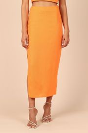 Danika Midi Skirt - Orange | Petal & Pup (US)