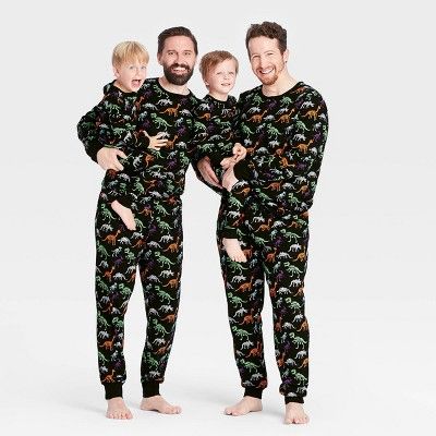 Halloween Dino Skeleton Print Matching Family Pajama Collection - Black | Target