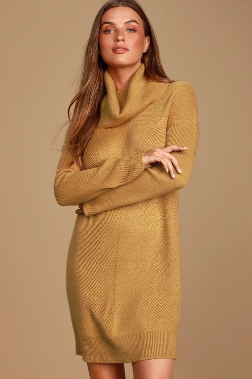 Tea Reader Camel Sweater Dress | Lulus (US)