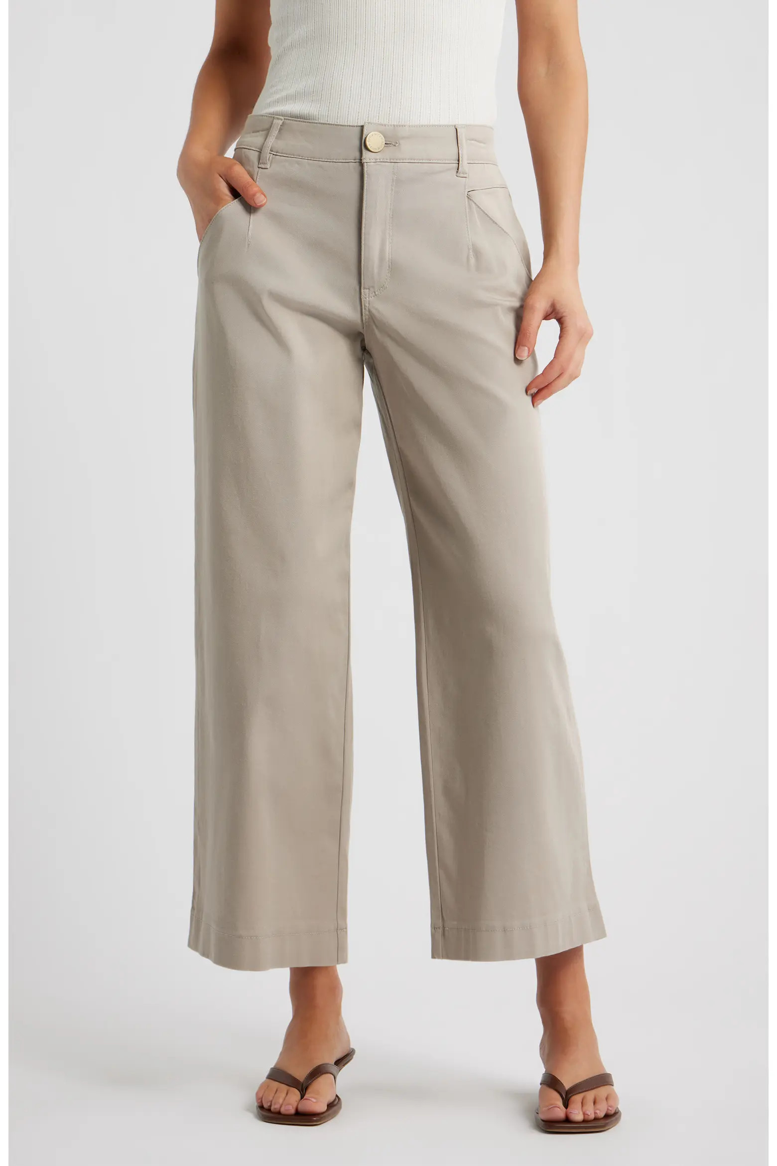 Wyatt Skyrise Crop Wide Leg Twill Pants (Women) | Nordstrom | Nordstrom