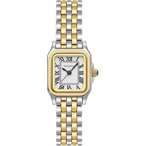 CHEETAH Gold Watches for Women with Small Vintage Bracelet, Rectangular Case Roman Dial | Amazon (US)