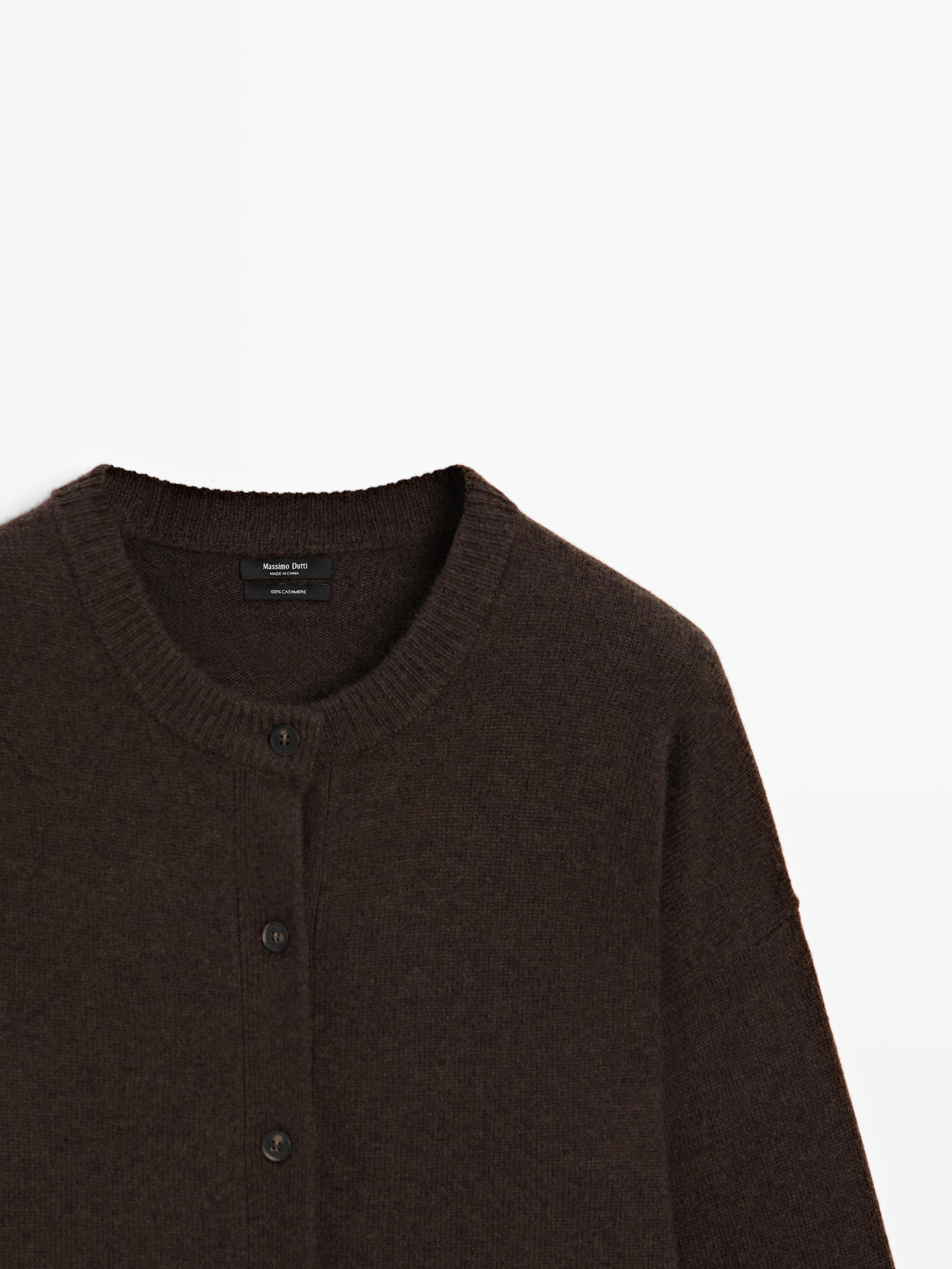 100% cashmere oversize knit cardigan | Massimo Dutti UK