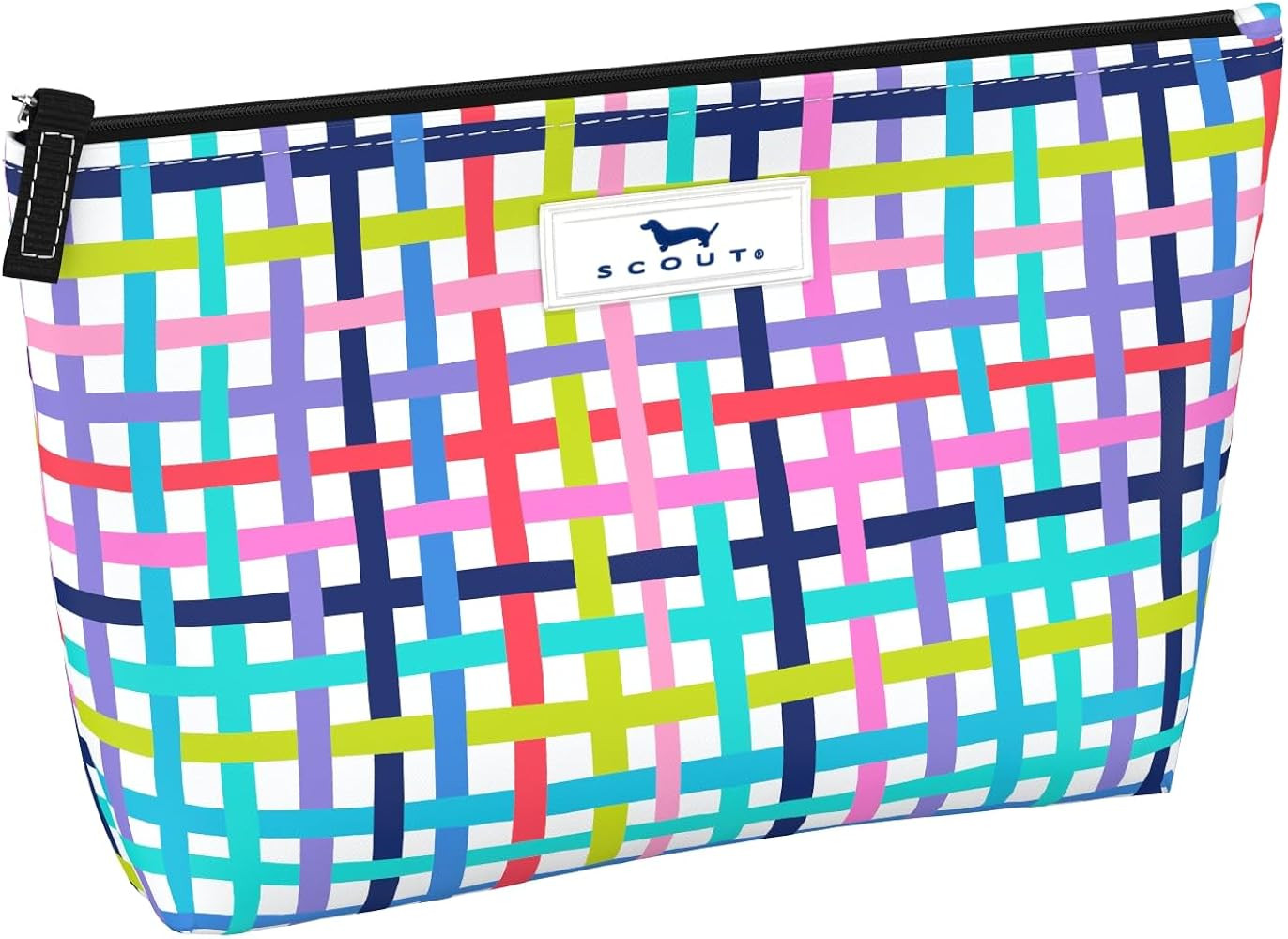 SCOUT Twiggy Makeup Bag, Slim Water-Resistant Pouch Zips Shut, Wipes Clean, Packs Easily | Amazon (US)